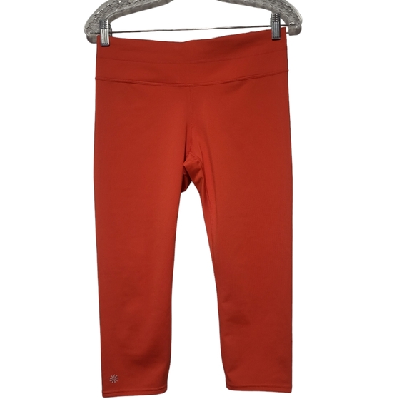 Athleta Women's Salutation Stash Orange Capri Size Medium - Picture 1 of 10